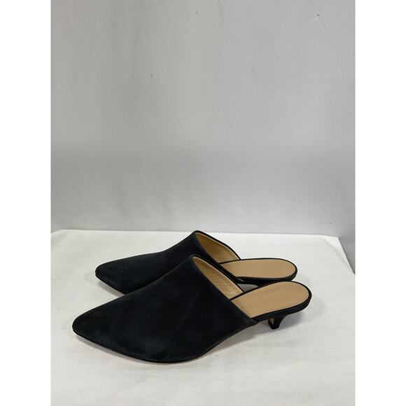 Jenni Kayne 'Oiled' Black Leather Kitten Heel Mule Size 7 - Picture 3 of 6